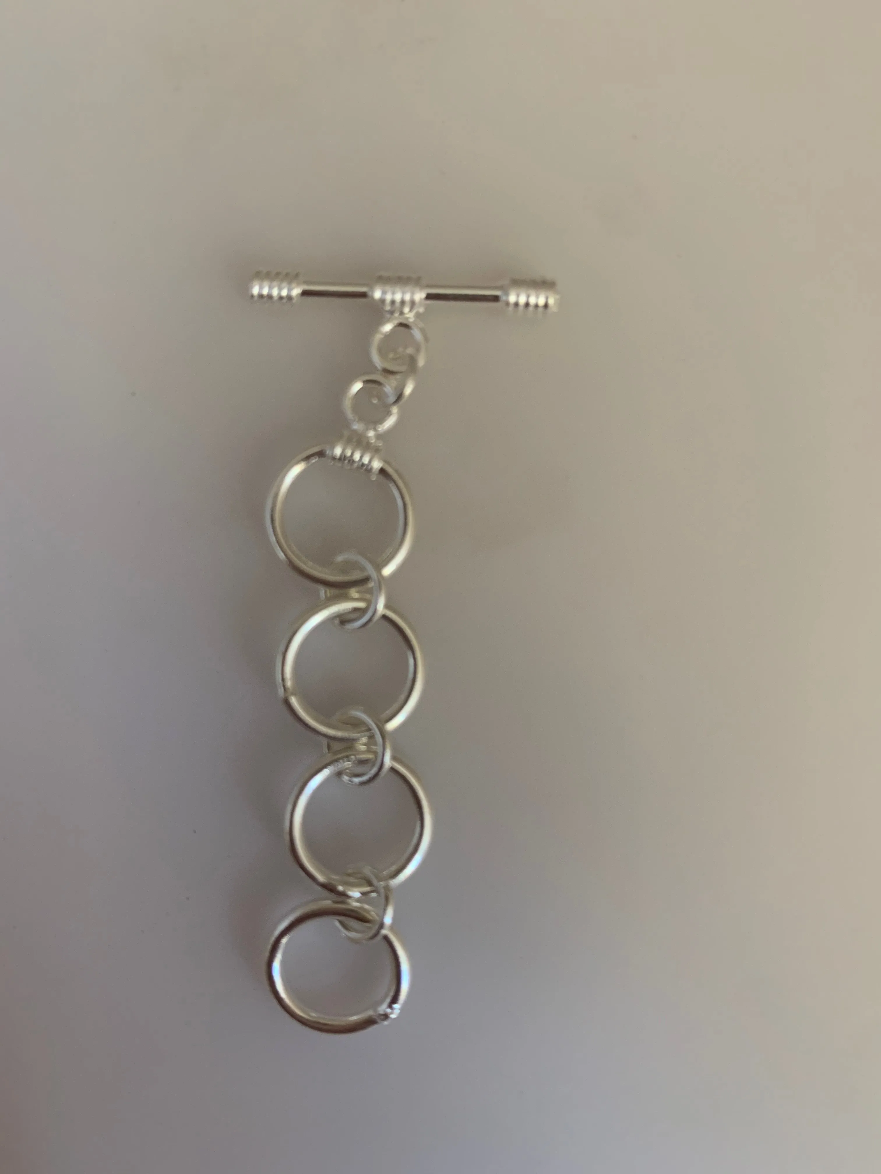 2 Pcs OF Sterling Silver Toggle /Clasp /925 Sterling Silver Toggle Clasps | Rings Size: 10mm, about 45mm length | T7SS