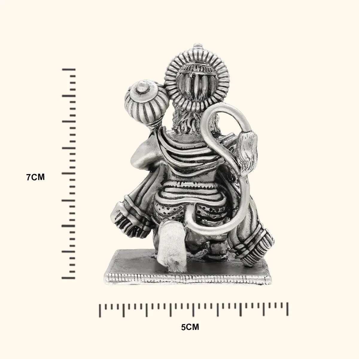 925 Antique Silver Matte Hanuman Idol