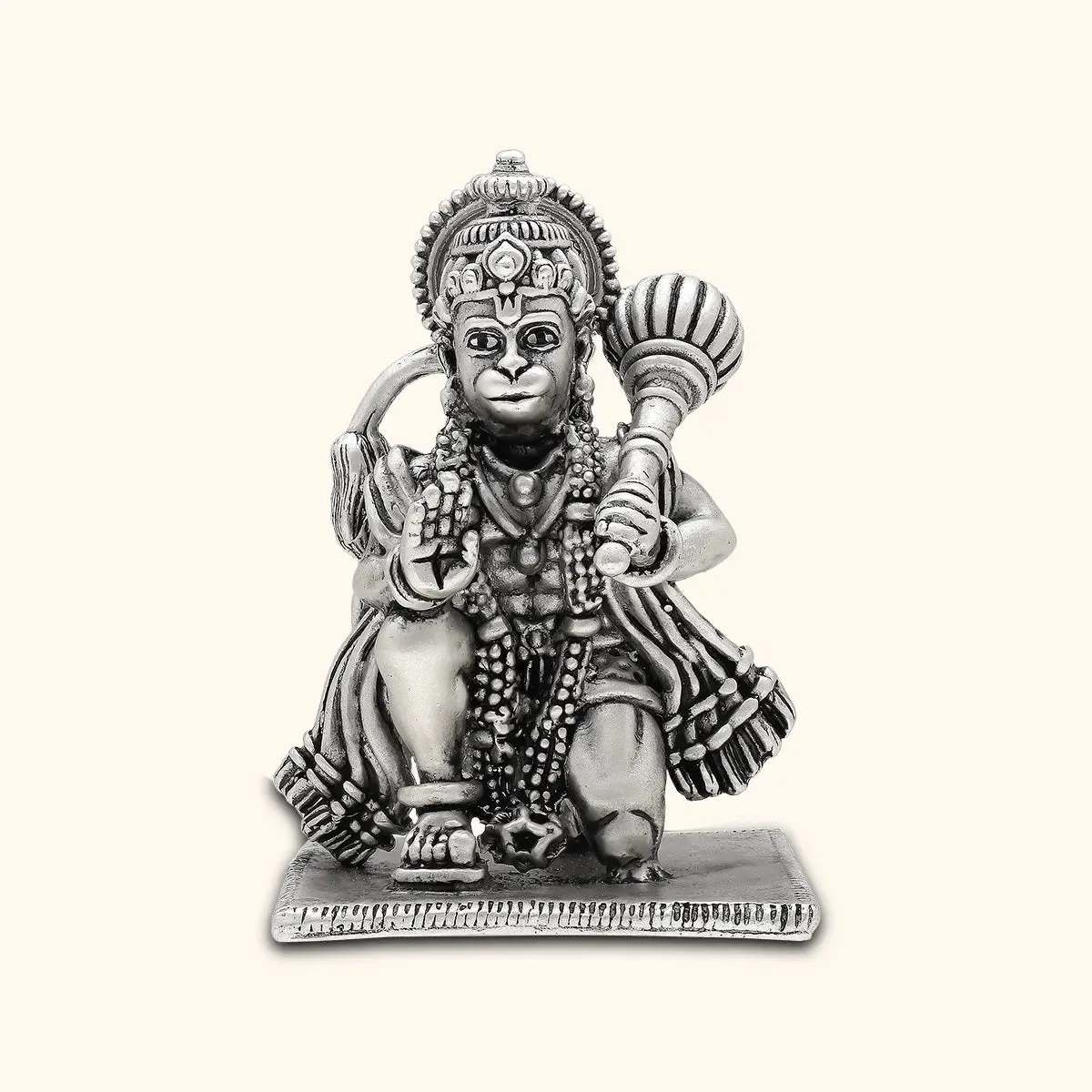 925 Antique Silver Matte Hanuman Idol