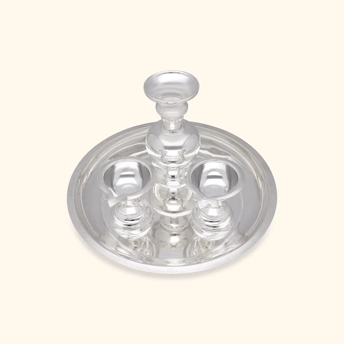 925 Exquisite Silver Puja Thali Elegance for Rituals and Offerings