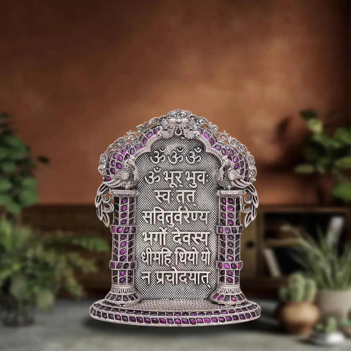 925 Silver Antique Purple Gayatri Mantra