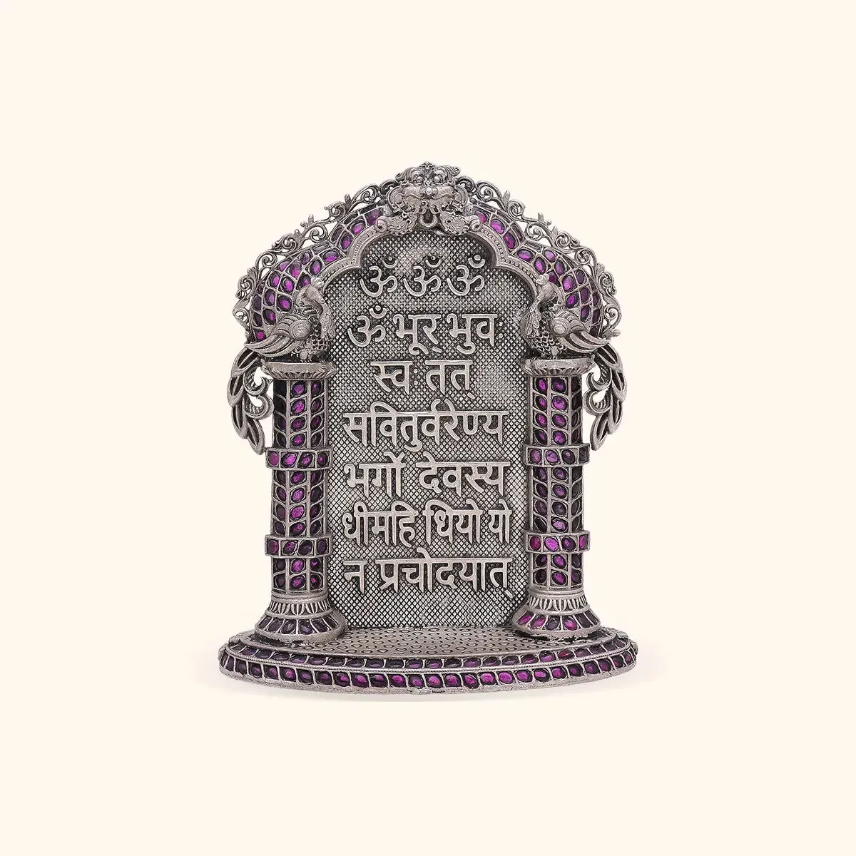 925 Silver Antique Purple Gayatri Mantra