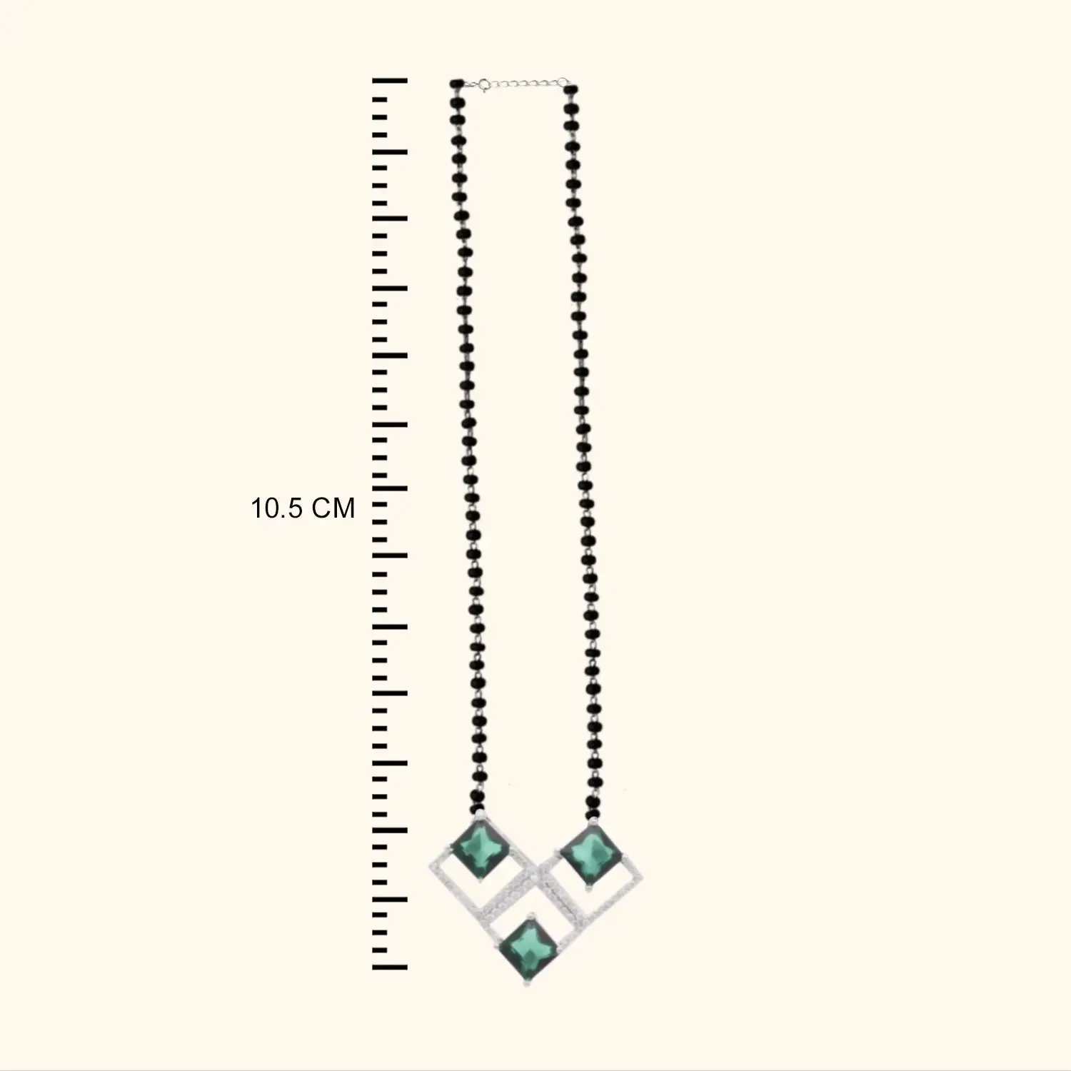 925 Silver Mangalsutra with Green Sparkle