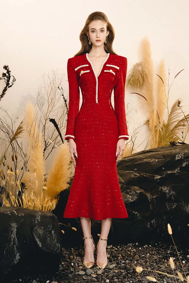 ALLURING MIDI DRESS
