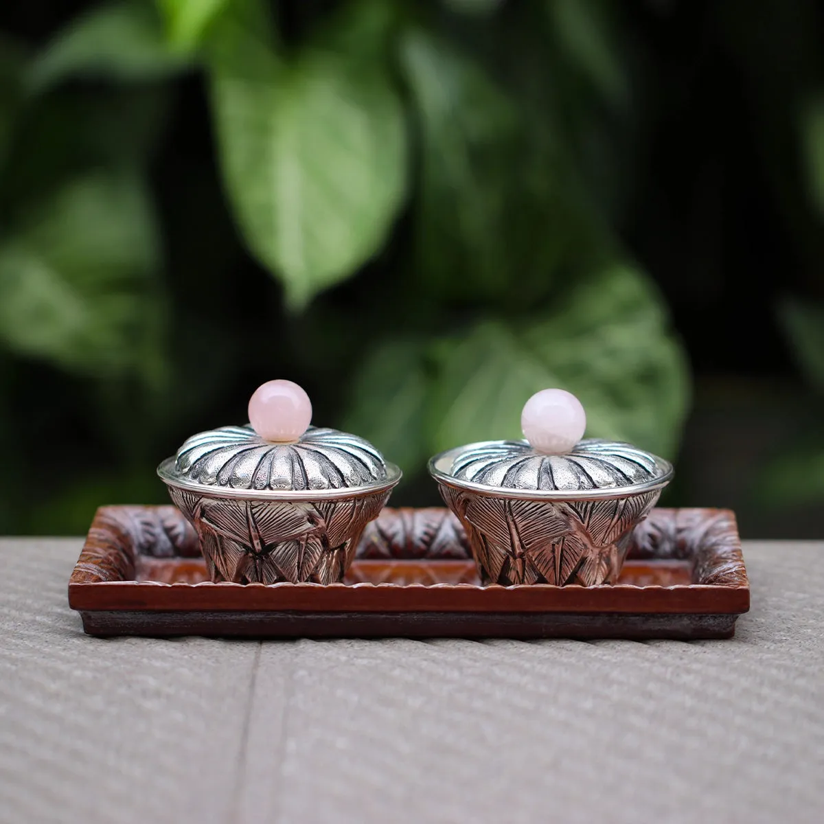 Antique 925 silver dry fruit tray set