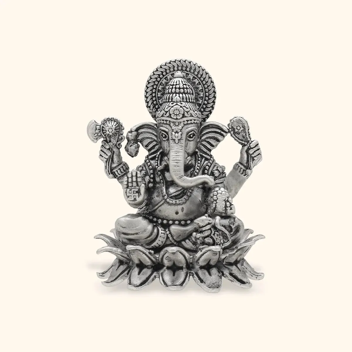 Antique 925 Silver Matte Ganesh Murti