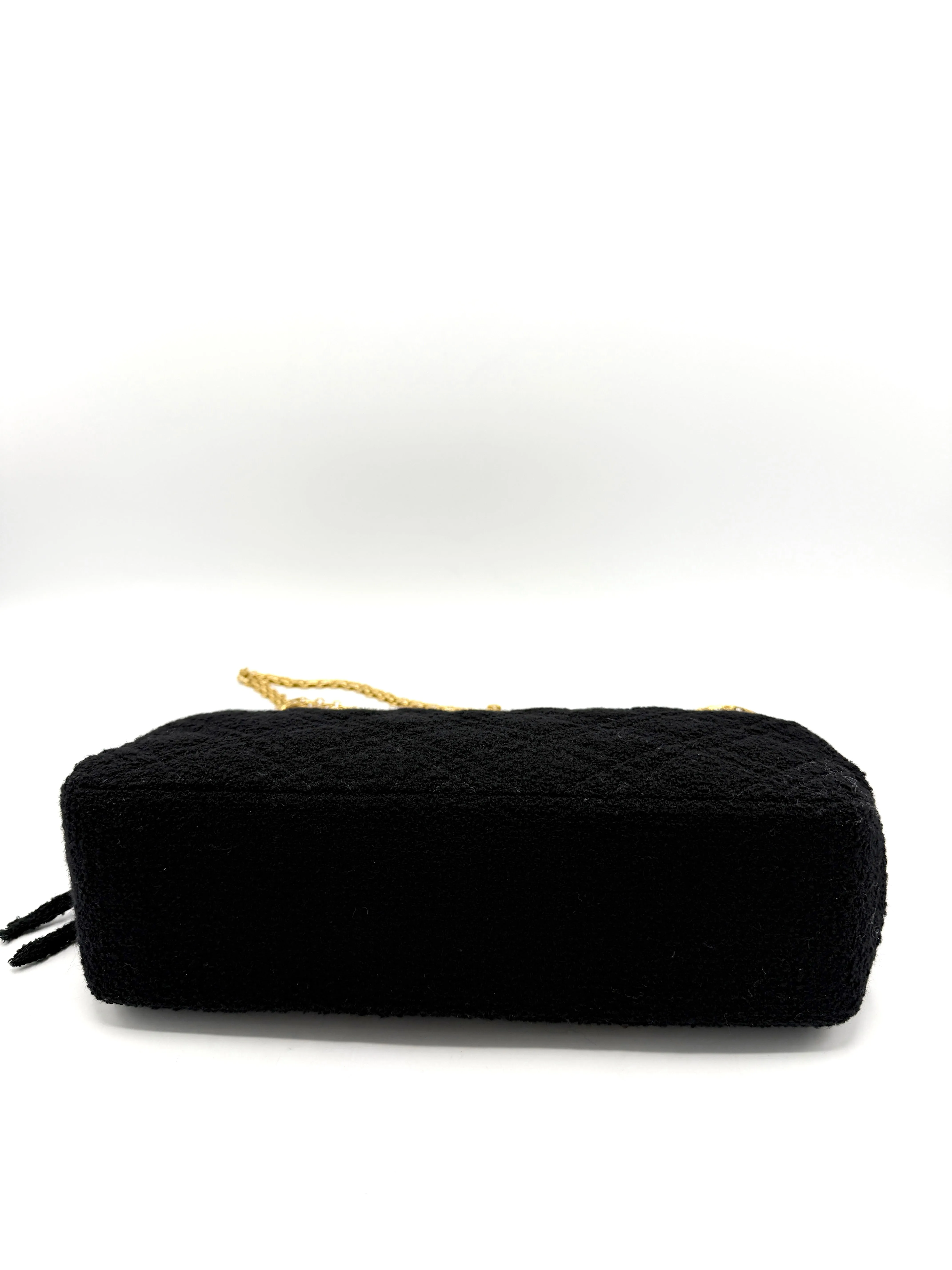 Black Tweed Quilted Reissue Shoulder bag w/Pouch