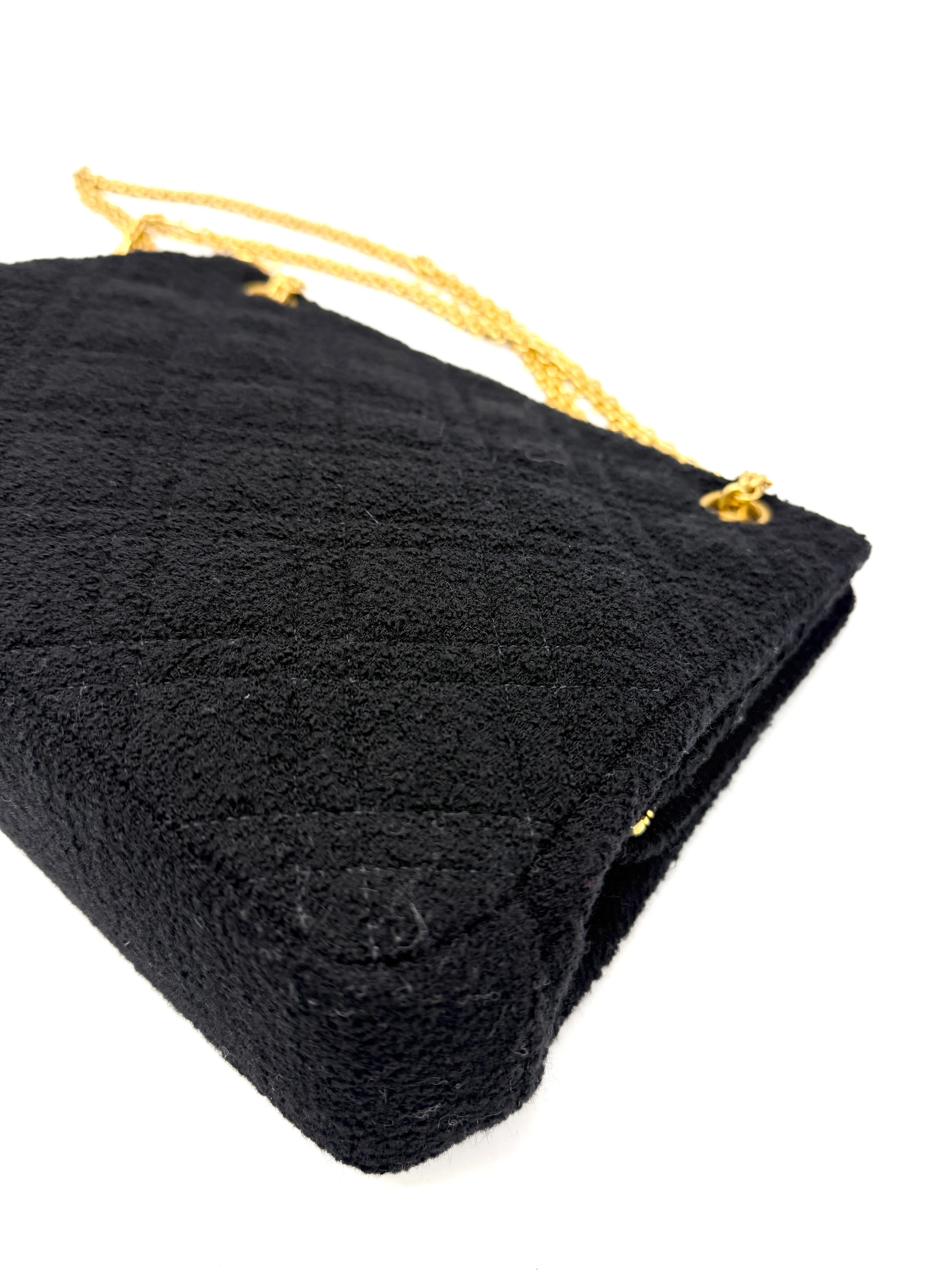 Black Tweed Quilted Reissue Shoulder bag w/Pouch