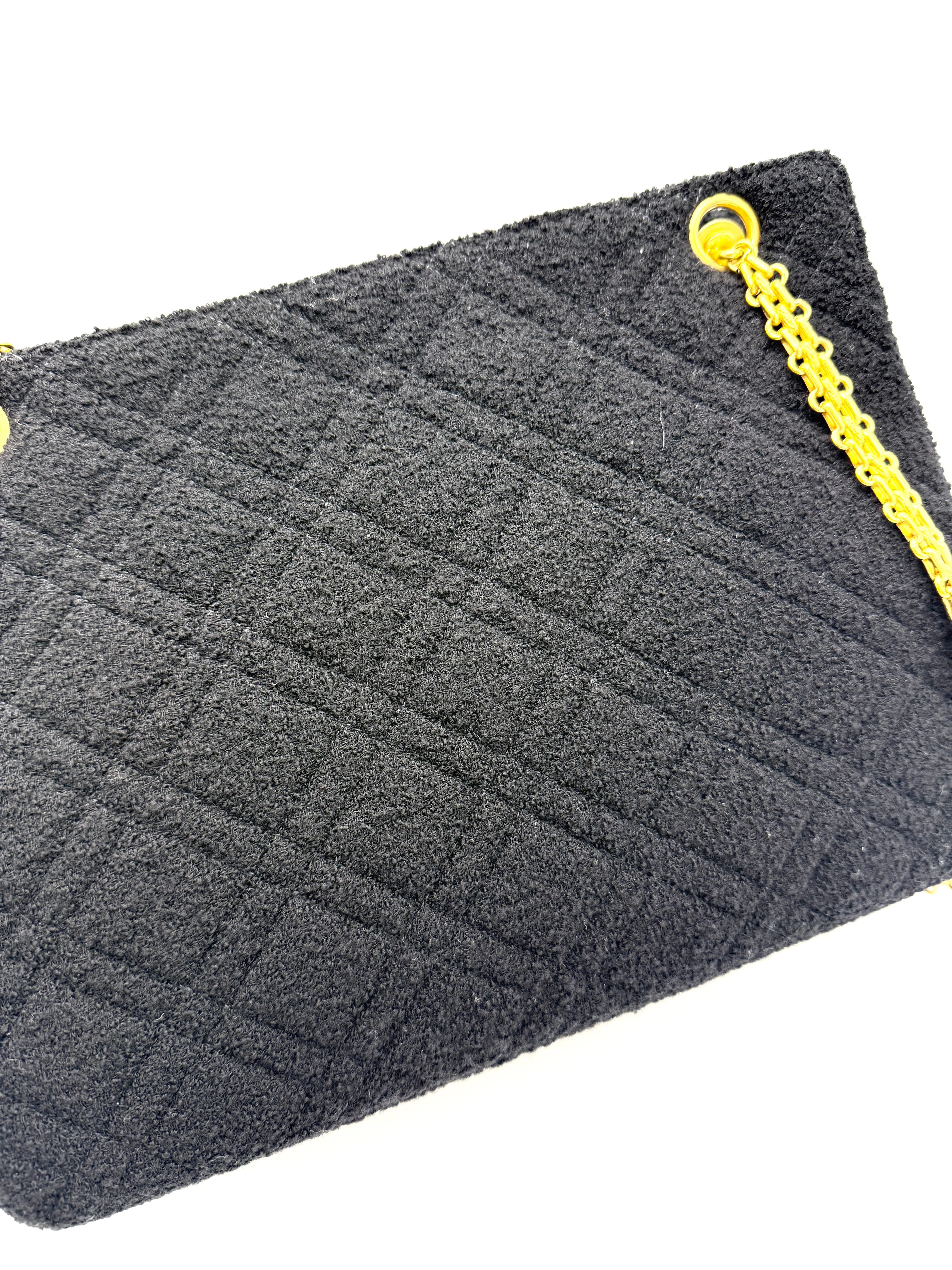 Black Tweed Quilted Reissue Shoulder bag w/Pouch