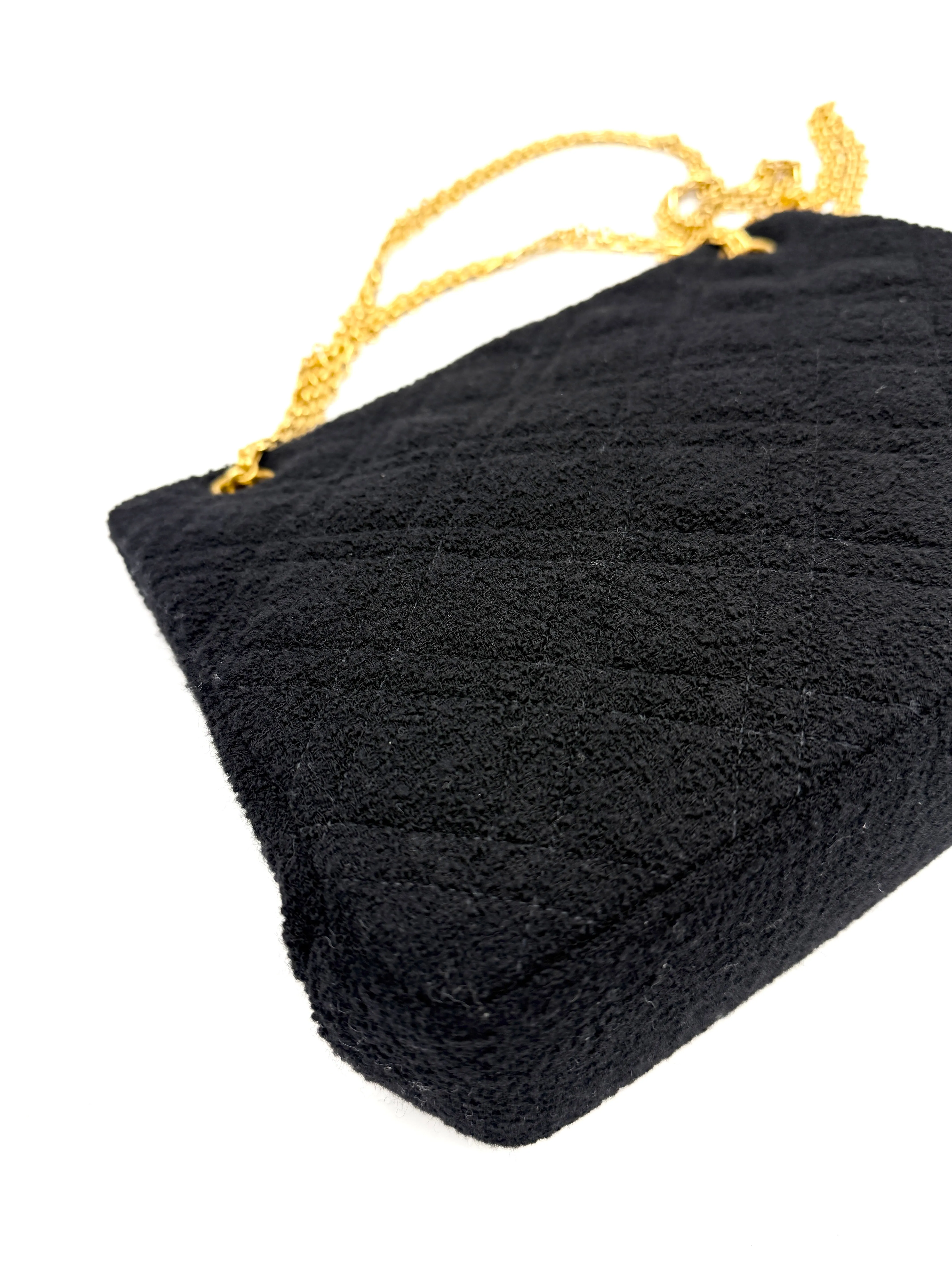 Black Tweed Quilted Reissue Shoulder bag w/Pouch