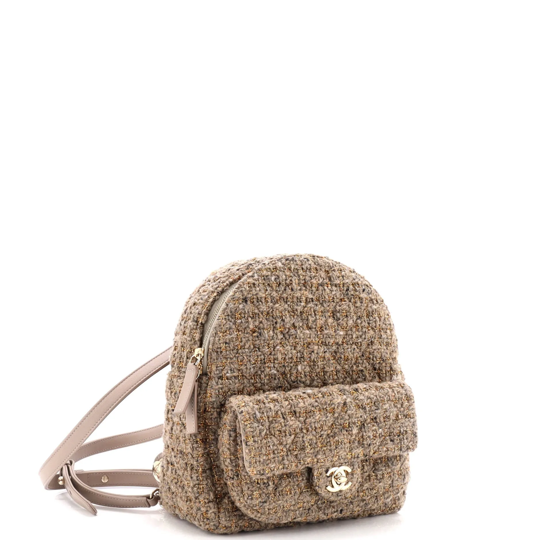 CC Pocket Backpack Quilted Tweed Mini