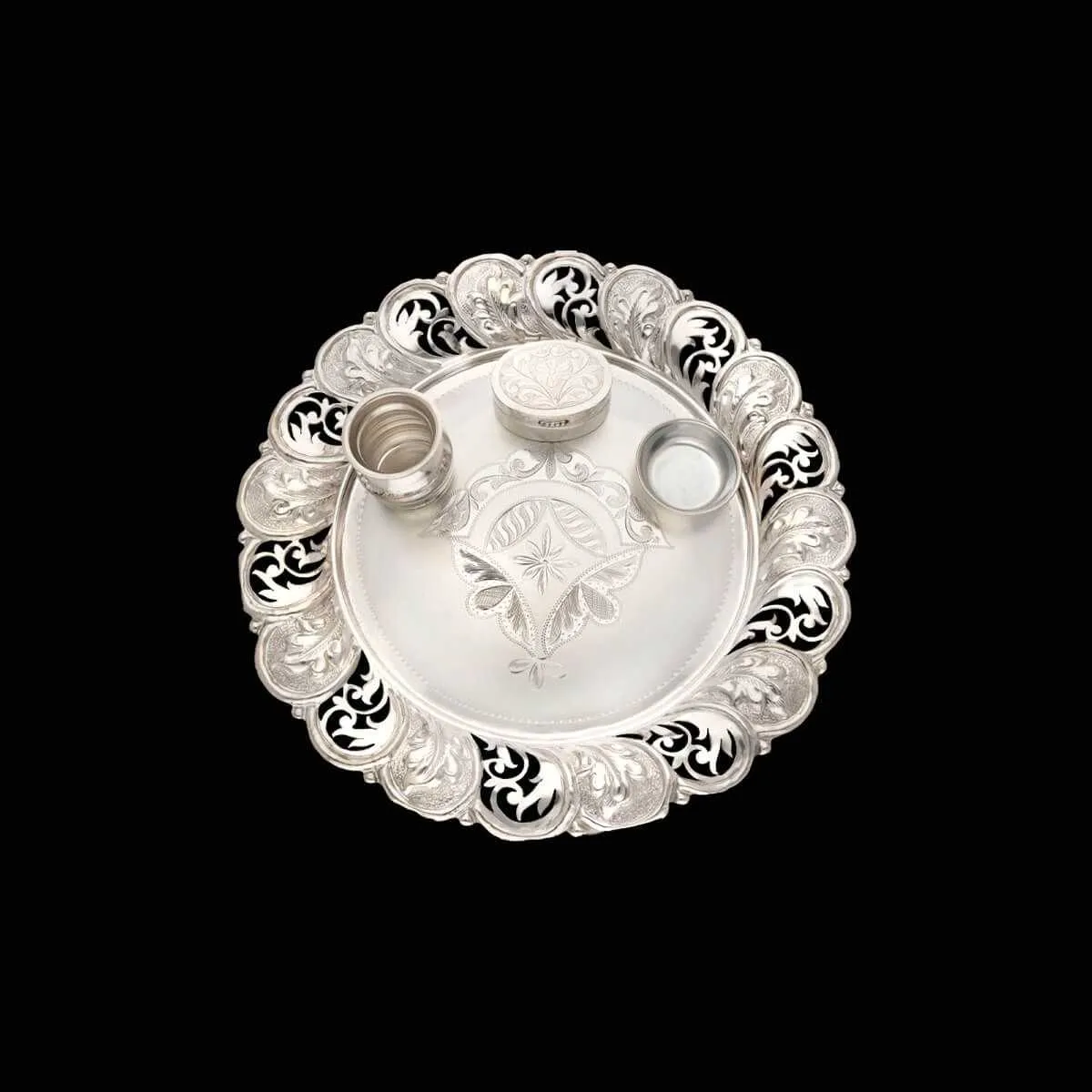 Celestial Silver Puja Thali