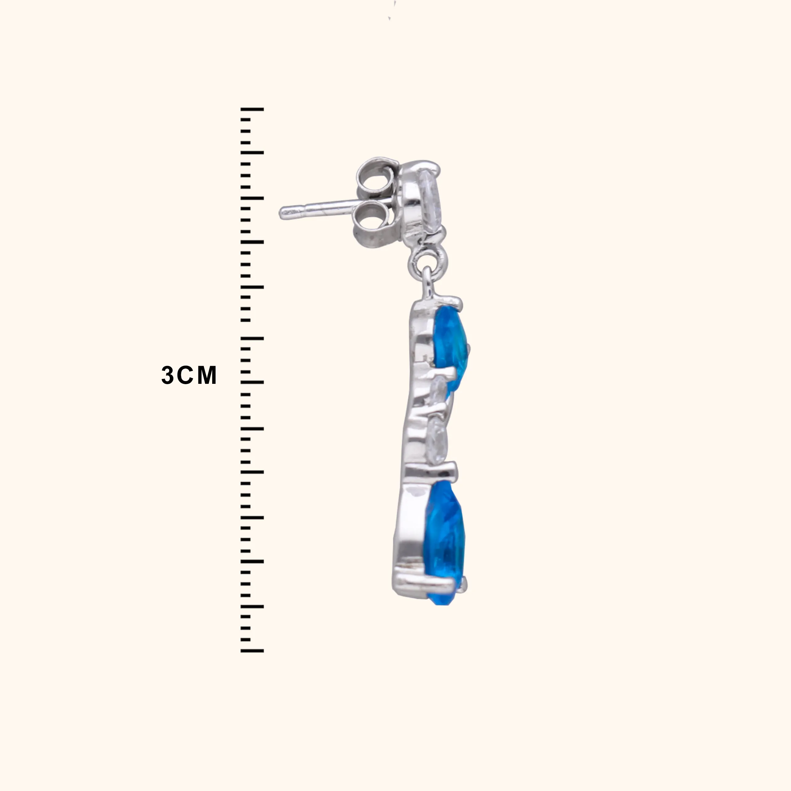 Charming Blue Stone Silver Earrings
