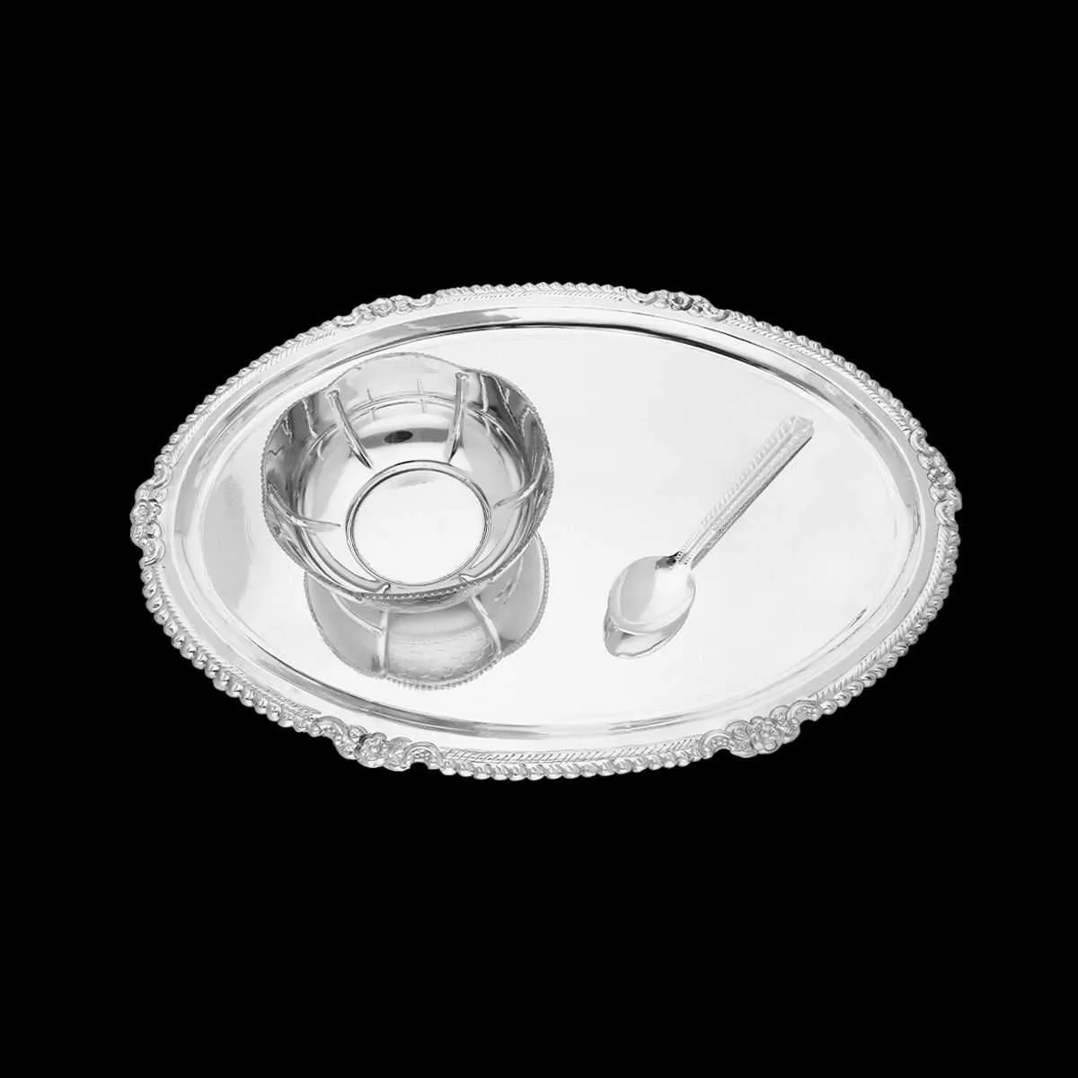 Elegant Silver Tray Set