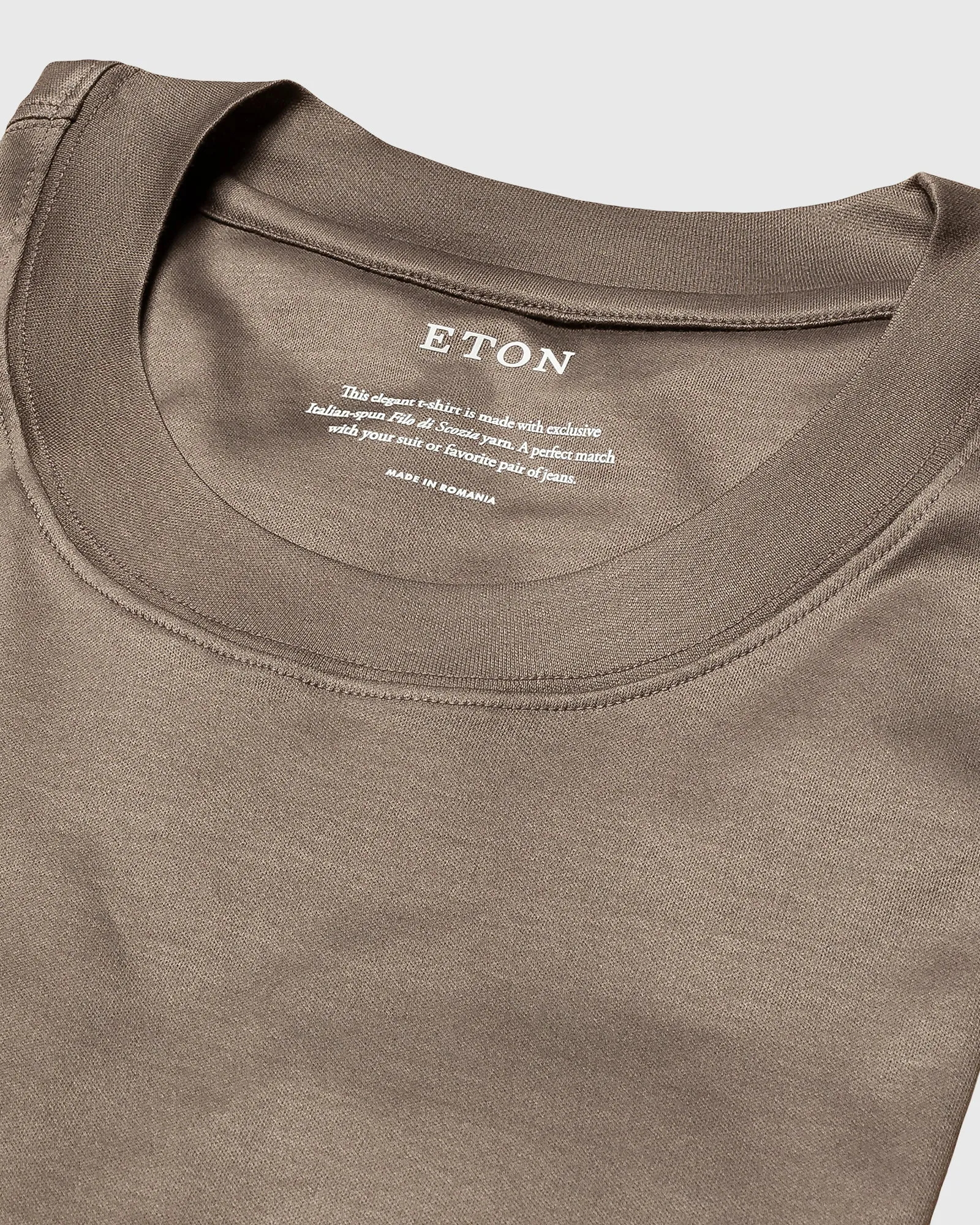 ETON 10000235613 SS FILO DI SCOZIA MOCHA CREW T-SHIRT