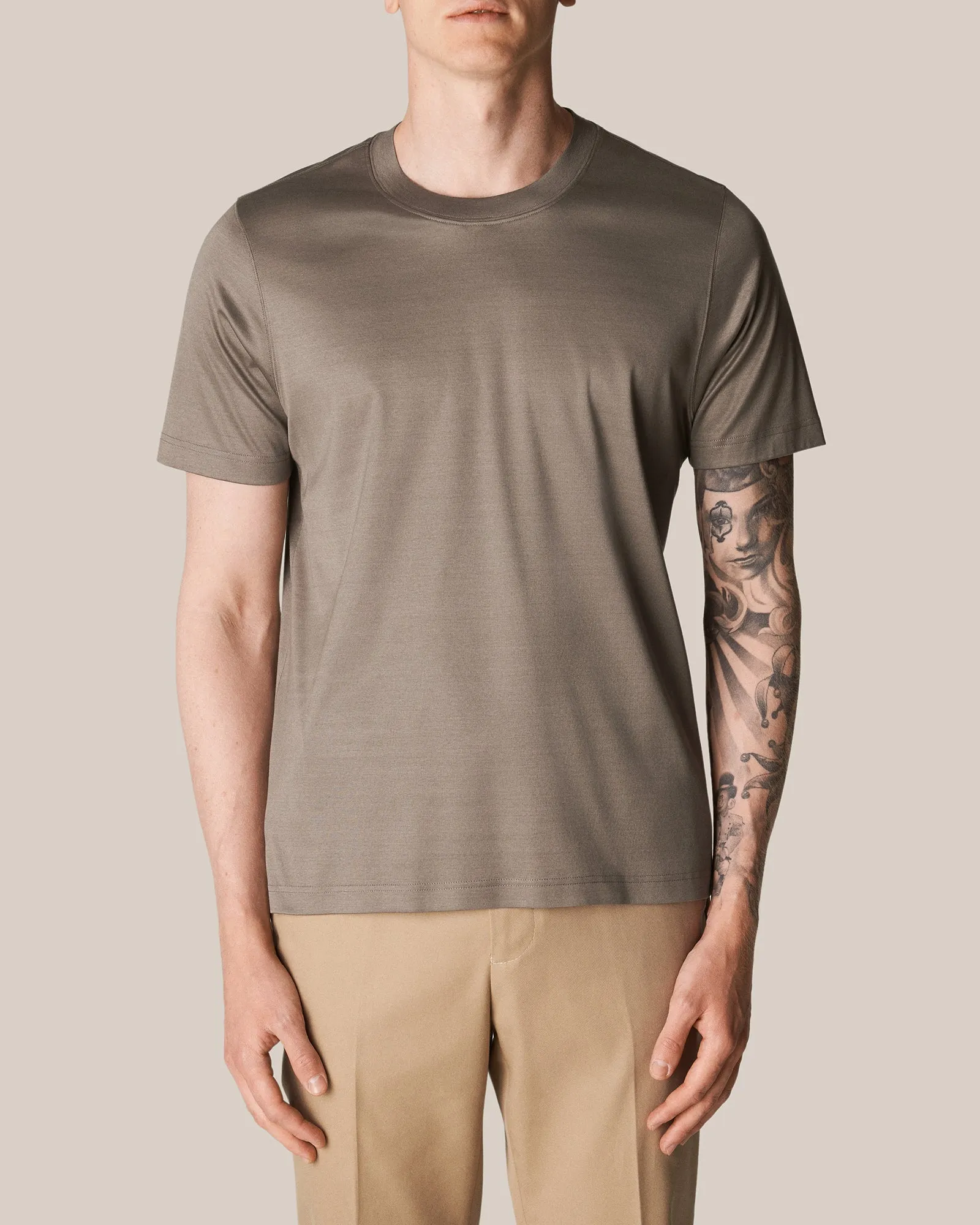 ETON 10000235613 SS FILO DI SCOZIA MOCHA CREW T-SHIRT
