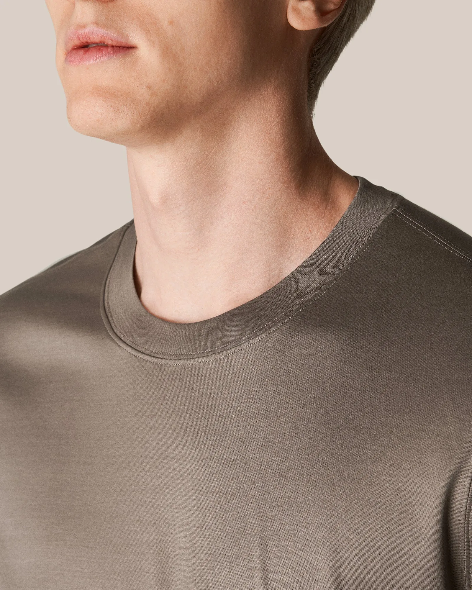 ETON 10000235613 SS FILO DI SCOZIA MOCHA CREW T-SHIRT