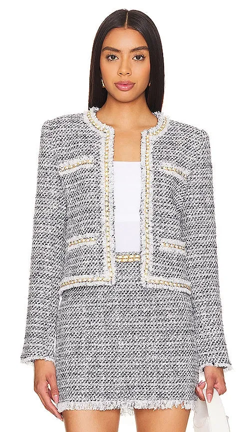 Generation Love Serena Tweed Jacket in Navy