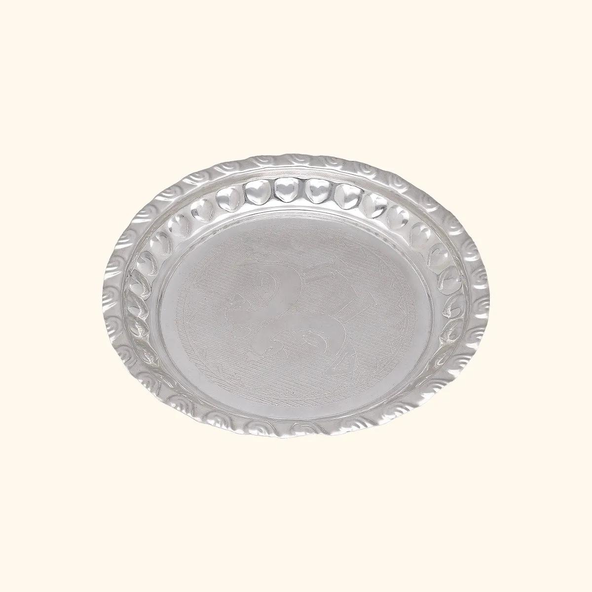Graceful Silver Puja Thali