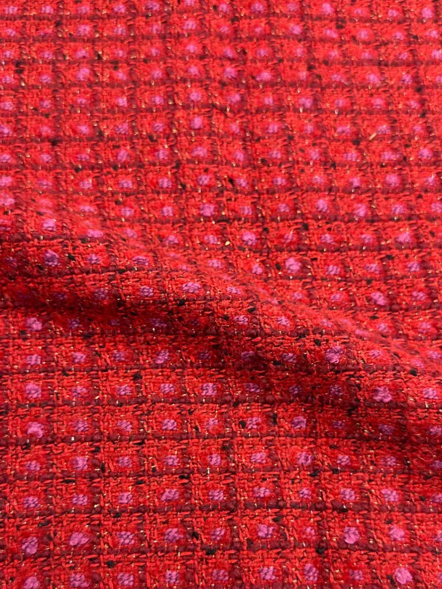 High-definition retro wool fabric, gold heavy industry, small fragrance fabric, DIY handmade dress, vest, Christmas new style