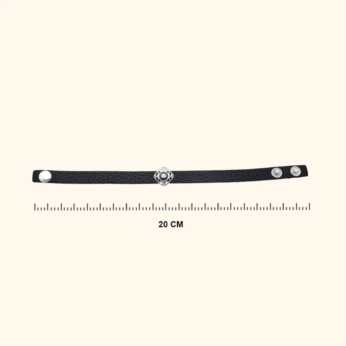 Masculine Black Leather 925 Silver Bracelet Men