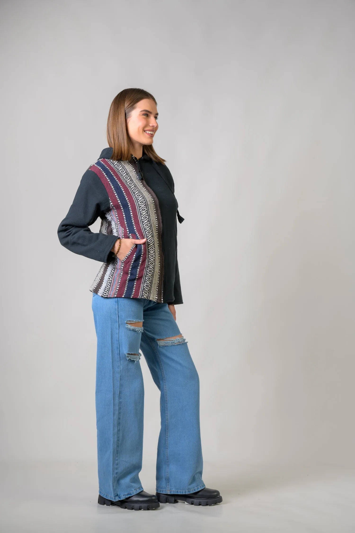 Rhea Stylish Offset Hoodie