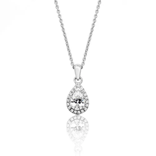 Silver & Co London Pear Cut Cubic Zirconium
