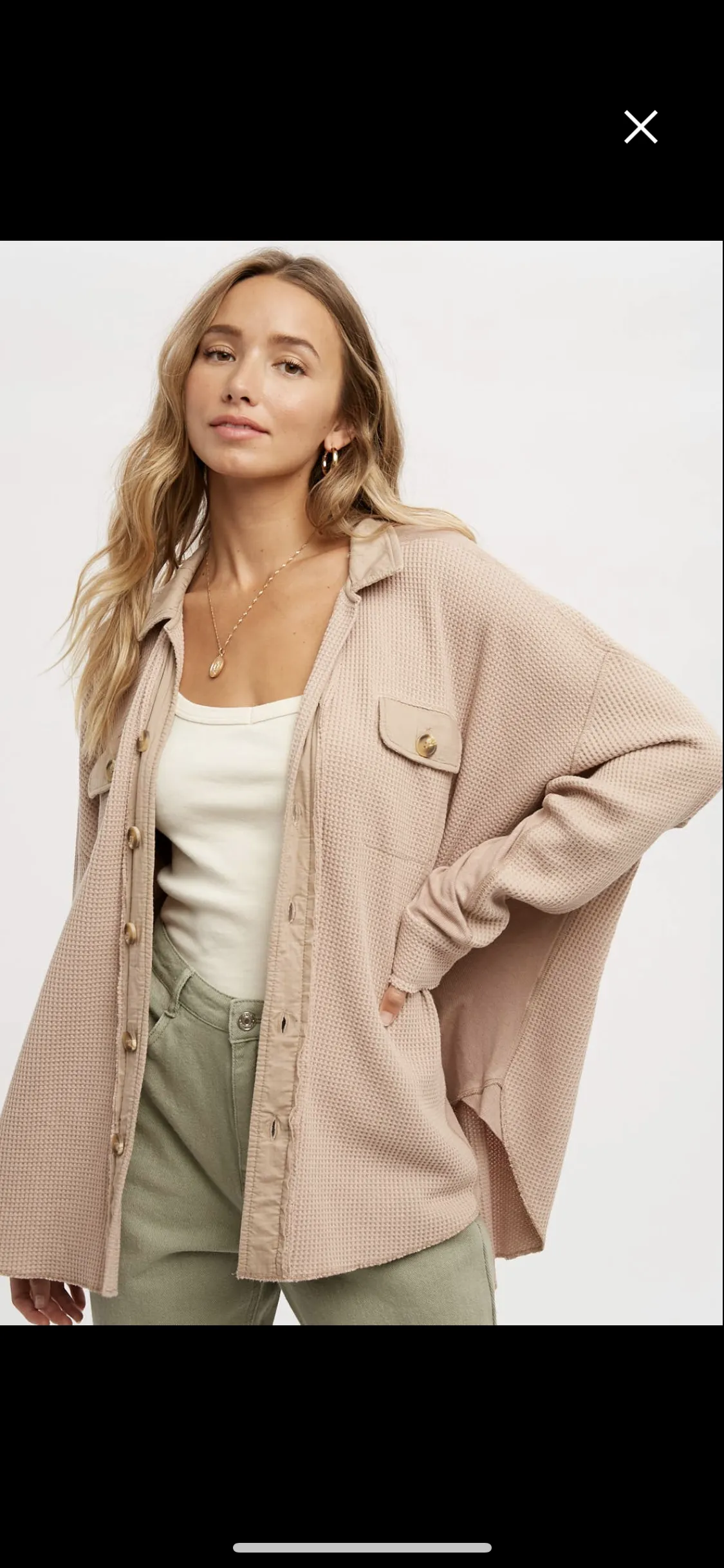 Slouchy Waffle Knit Top