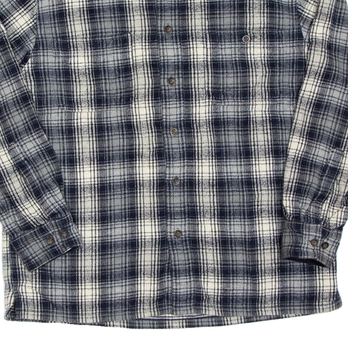 ST JOHNS BAY Mens Flannel Shirt Grey Check Long Sleeve M