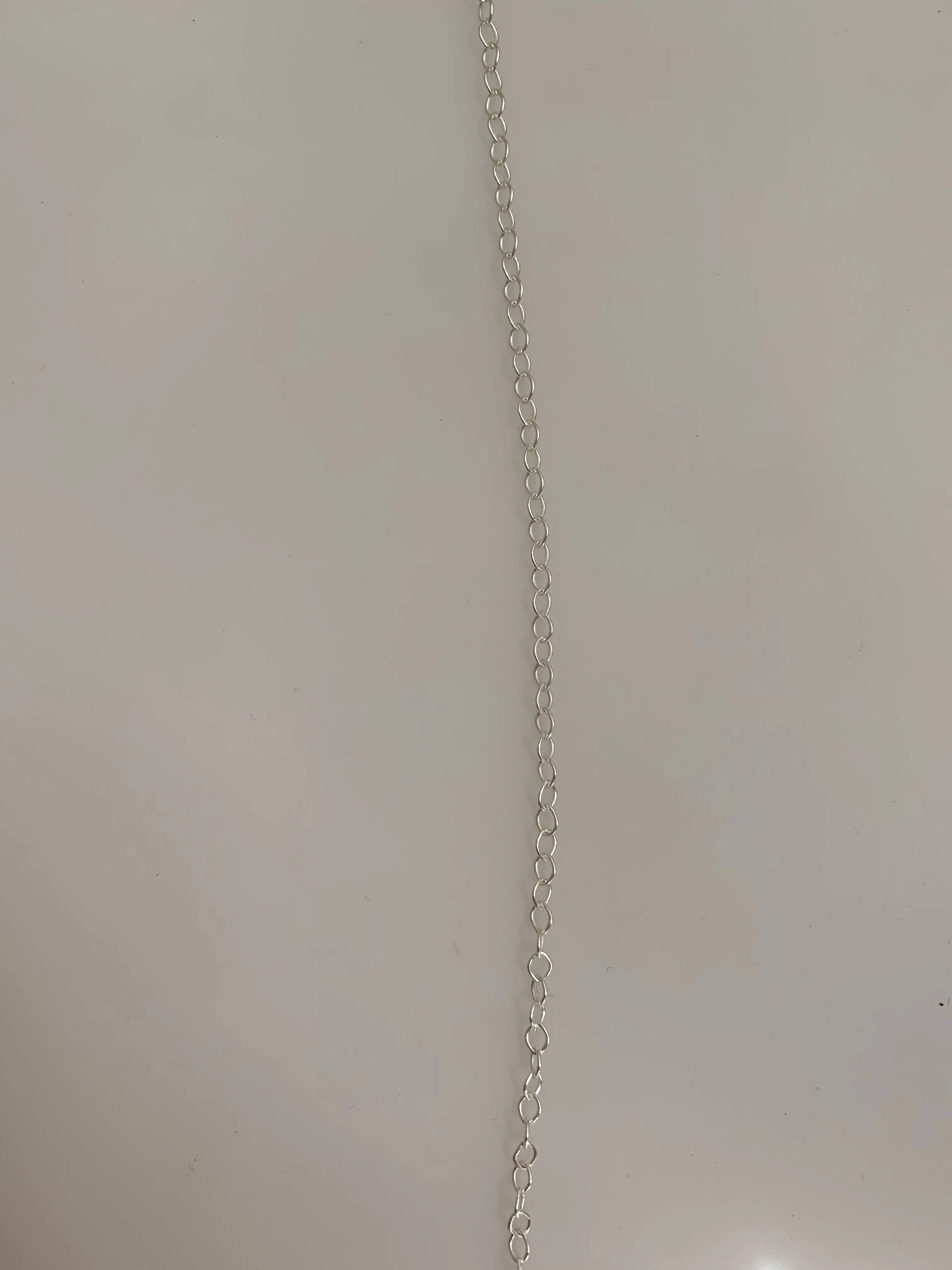 Sterling Silver Cable  rombo Chain link size:2.4mm X2.9mm, 1 Foot.