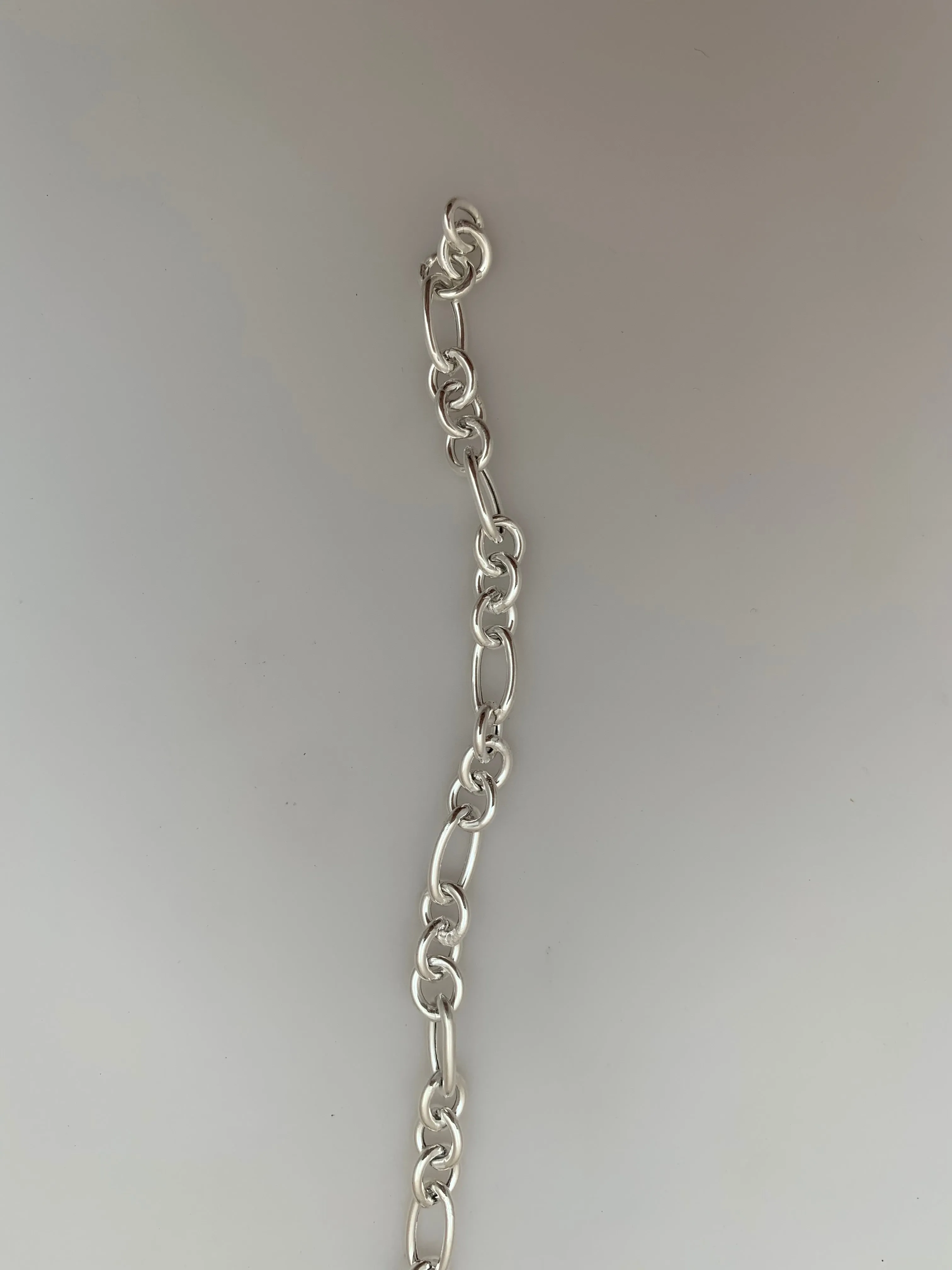 Sterling Silver Chain,  3 feet Hollow  Flat wire Cable  Figaro 3 1 Chain Size: 5mm | CHN115SS