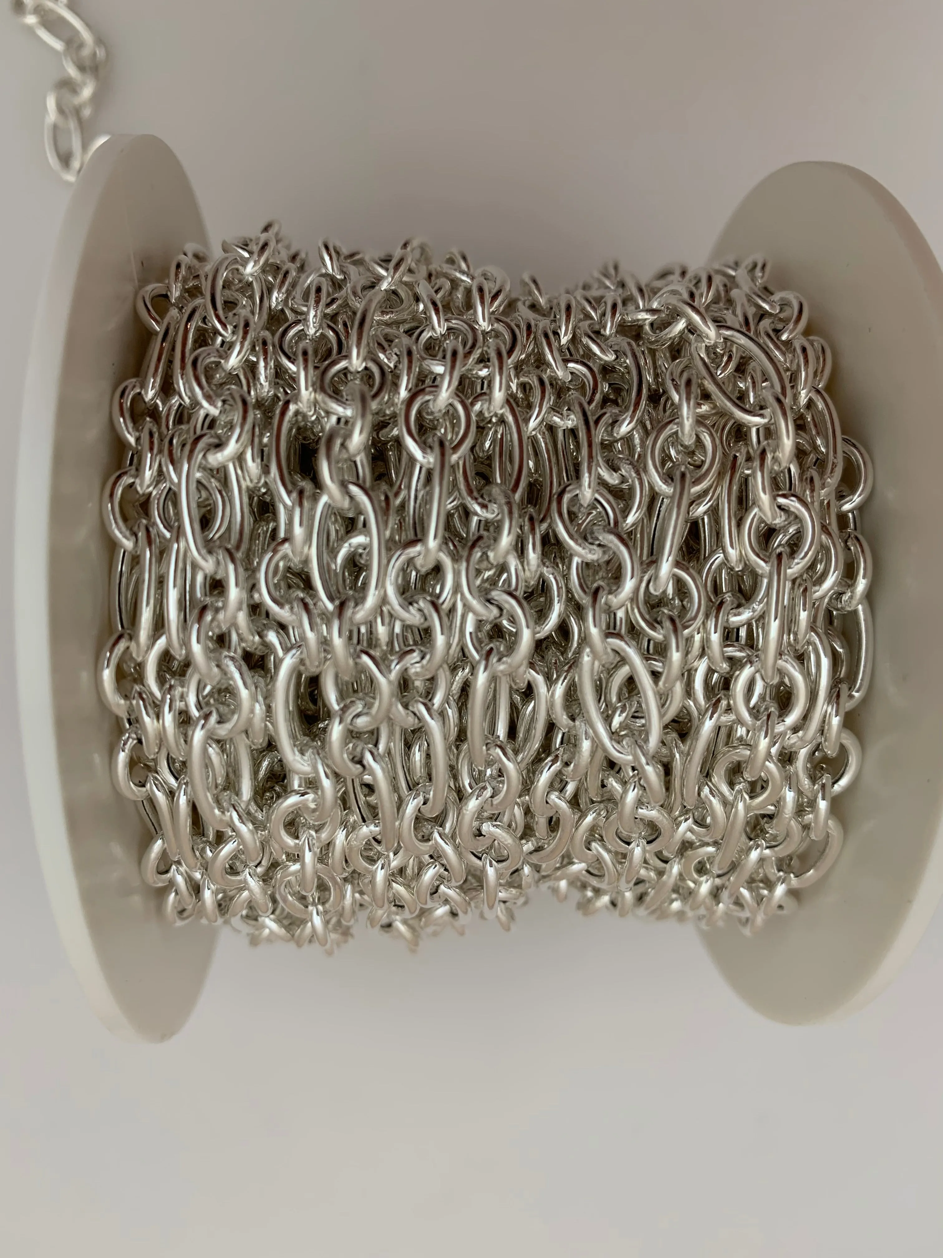 Sterling Silver Chain,  3 feet Hollow  Flat wire Cable  Figaro 3 1 Chain Size: 5mm | CHN115SS