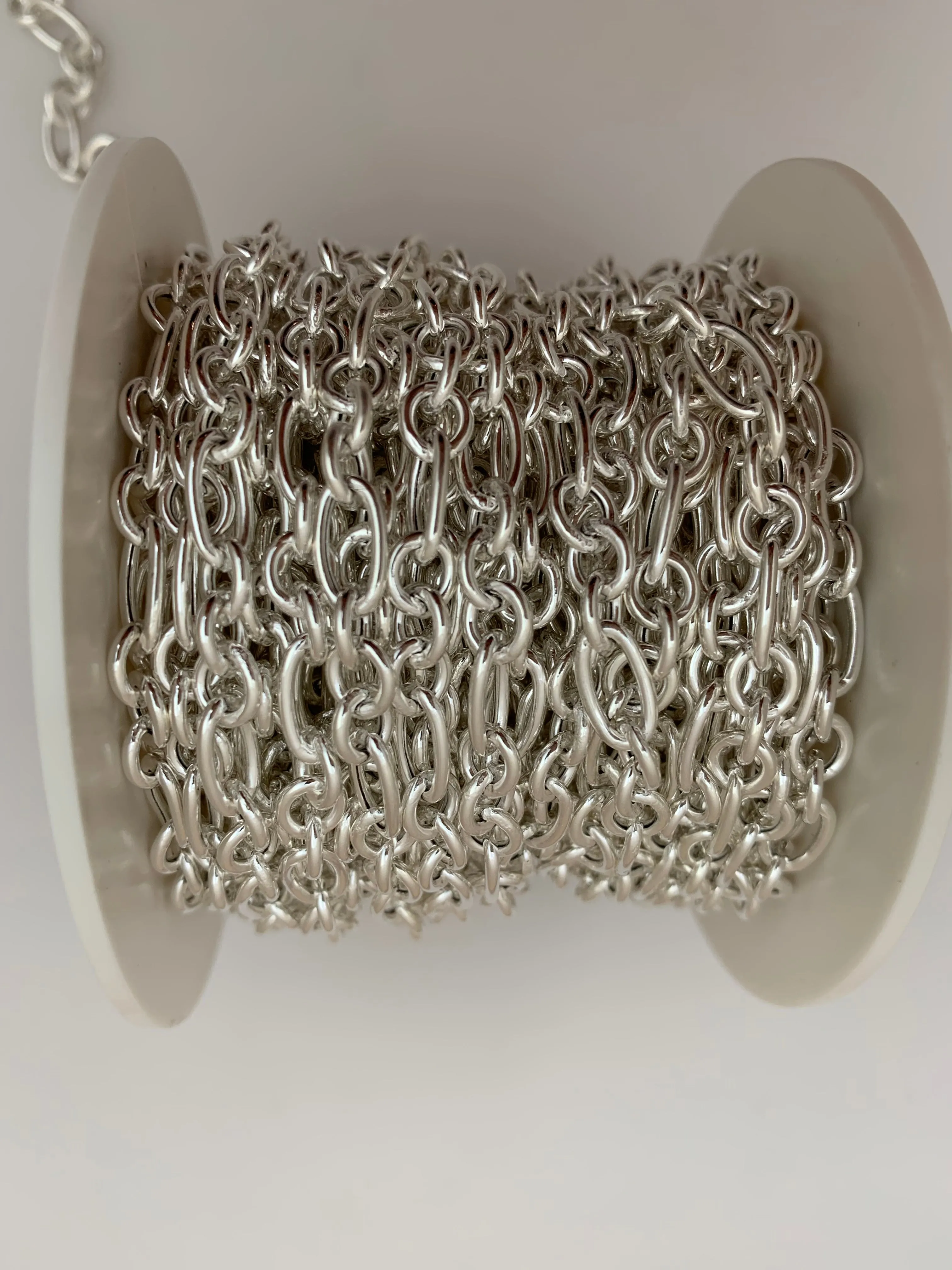 Sterling Silver Chain,  3 feet Hollow  Flat wire Cable  Figaro 3 1 Chain Size: 5mm | CHN115SS