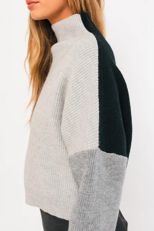 Stylish Comfy Color Block Long Sleeve Oversized Sweater