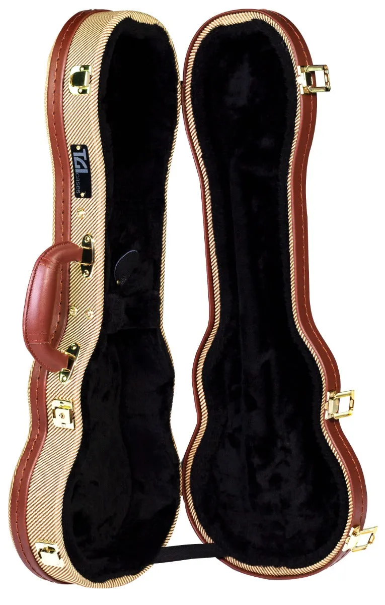 TGI Soprano Ukulele Case Wooden Foundation Tweed Covering