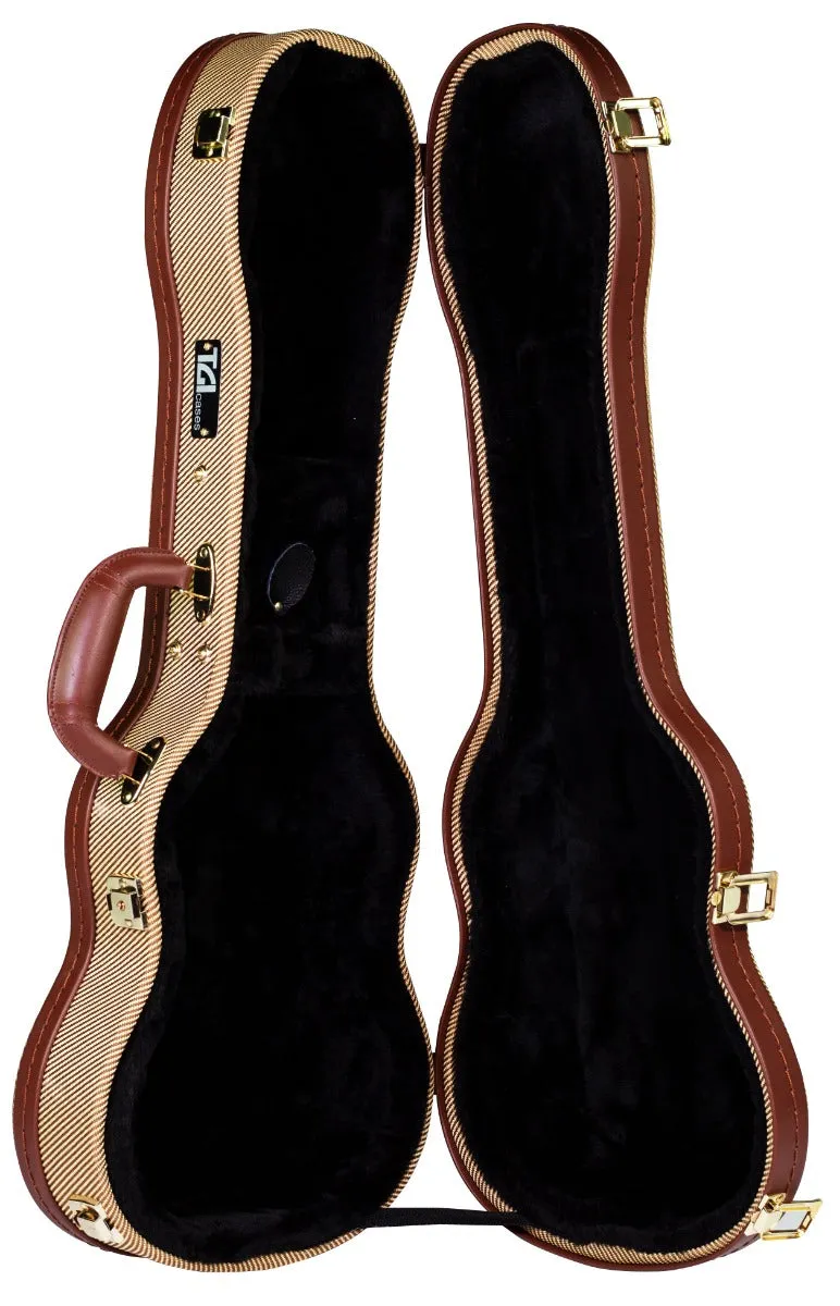 TGI Tenor Ukulele Case Wooden Foundation Tweed Covering