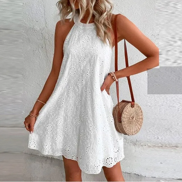 Vera | Stylish Summer Embroidered Mini Dress