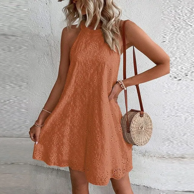 Vera | Stylish Summer Embroidered Mini Dress